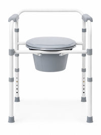 Guardian G1-200LX1 Folding Steel Commode Elongated Seat 350 lb Capacity