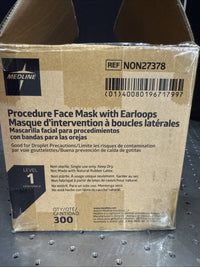 Case of 300 Medline ASTM Level 1 Procedure Face Mask with Ear Loops - NON27378
