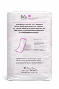 Medichoice Super Maxi Pads 10” Individually Wrapped Lot of 4 FH1002