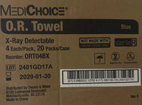 80x 20 Bags of 4 MediChoice O.R. Sterile Rad Detectable Towels (2029) 16"x24"