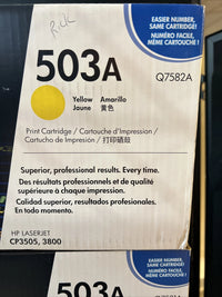 4 New Sealed Genuine HP 503A 2x Yellow, Magenta Cyan Toner Print Cartridge