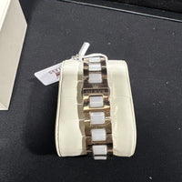 OLEVS Woman's Ceramics Band Zircon Case Day Auto Mechanical Wrist Watches White