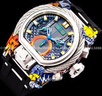 OLEVS 6617 Mens Automatic Skeleton Watch Moon Phase Blue Dial Two-Tone Steel