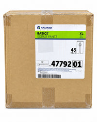 Halyard 47792 Basics Scrub Pants XL Blue Elastic Disposable Case of 48