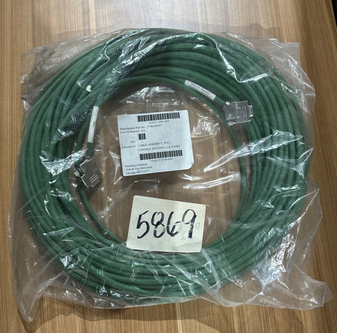 Northrop Grumman 173K382G07 Belden Cable Assembly W831 control station