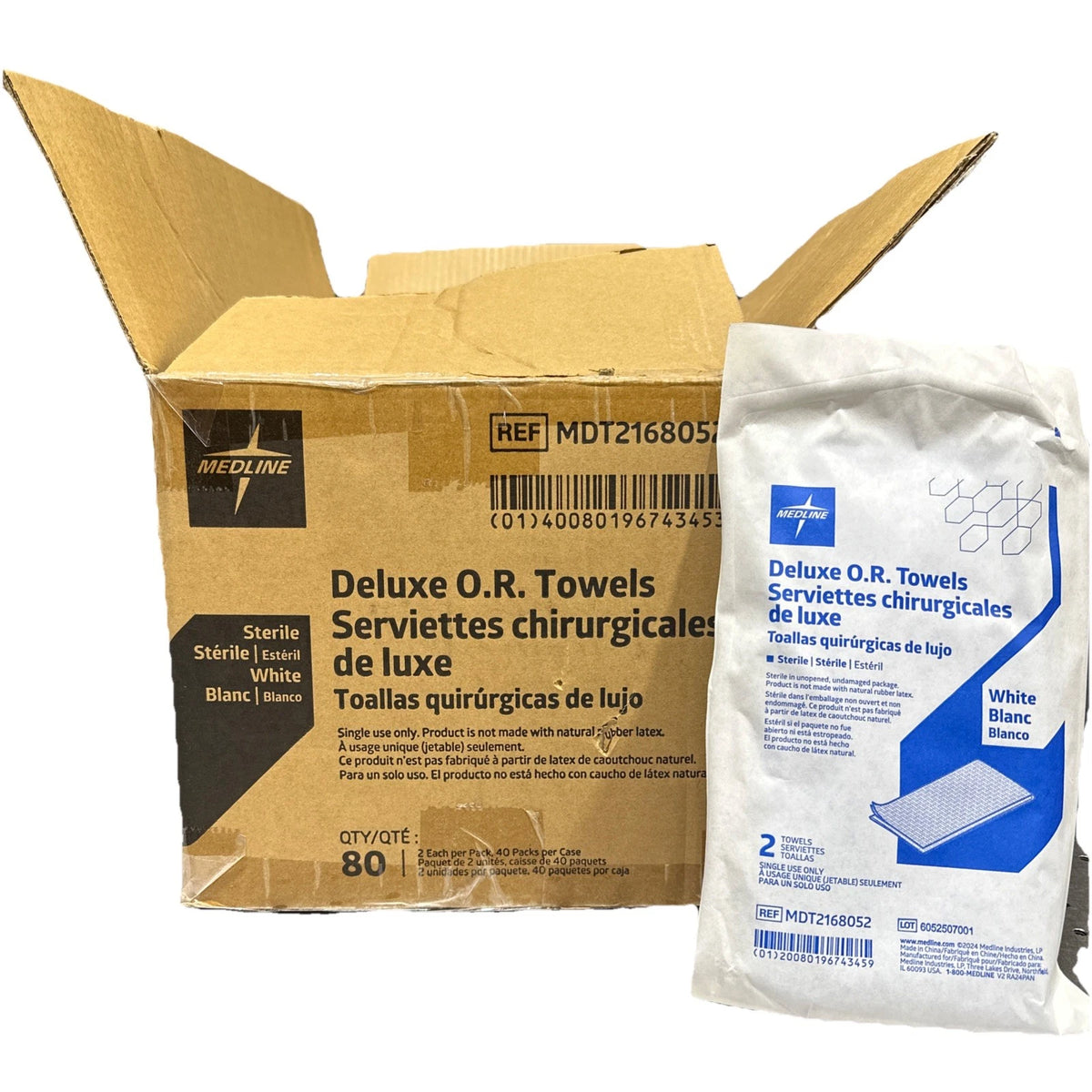 Medline Deluxe OR Towels Sterile White MDT2168052 80 Count