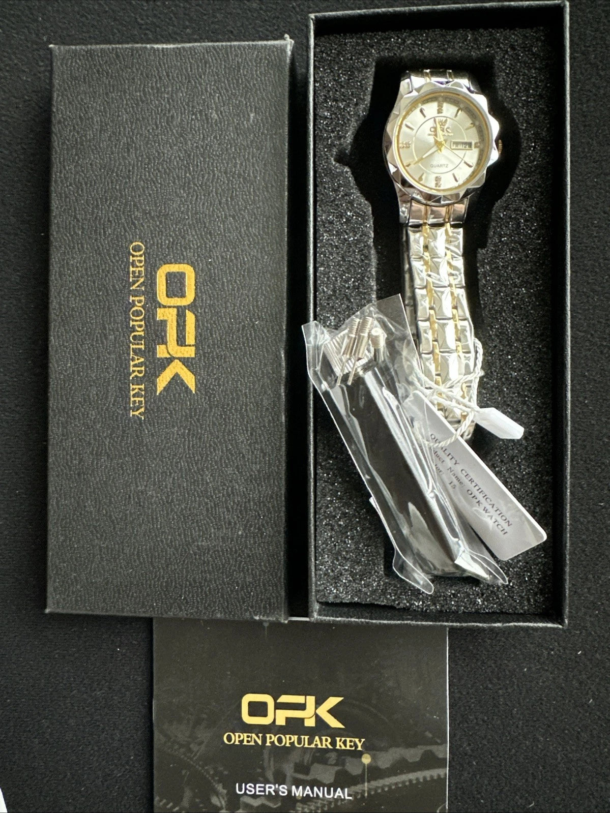 OPK Women's Analog Quartz Watch Gold/Stainless Steel Band