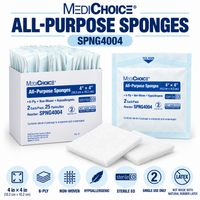 MediChoice SPNG4004 All-Purpose Sponges 4x4 6-Ply Sterile Case of 300