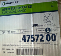 Halyard ASTM Fluid-Rated Surgical Masks 4757200 Blue 6x50 Case of 300 New