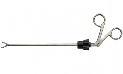 Straight Serrated Grasping Forceps 5mm x 33cm Stainless Steel Ring Handle