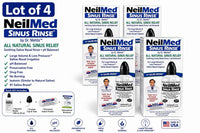 Lot of 4 NeilMed Sinus Rinse 240mL Squeeze Bottle Kits + Saline Exp 01/2028