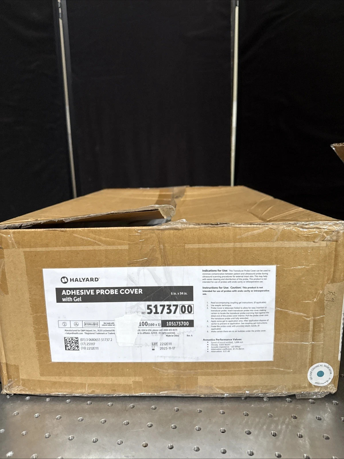Halyard 51737 6”x94” Adhesive Probe Cover With Gel, Sterile, Case Of 100/ea.
