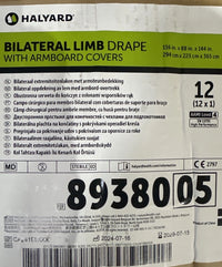 HALYARD Bilateral Limb Drape w/ Armboard Covers AAMI 4 Sterile Case 12 (8938005)