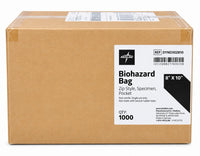 Medline DYND302810 Biohazard Specimen Bags 8” x 10” Zip Style Case of 1000