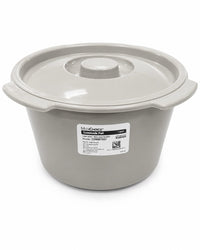 MediChoice COMM7007 7 Qt Commode Pail w/Lid Light Gray Case of 6 New