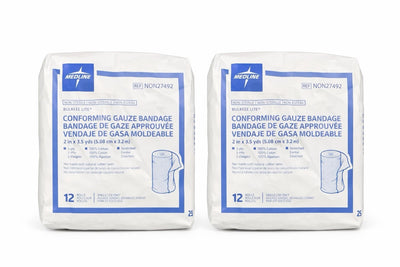 Medline NON27492 Bulkee Lite Conforming Gauze Bandage 2” x 3.5 yds 24ct