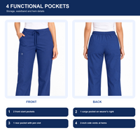 WonderWink W123 5255 Women's Drawstring Cargo Scrub Pants 2XS-5X 3 Colors