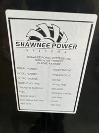 2016 10kVA Propane DC generator Shawnee Power 9kw 24 VDC