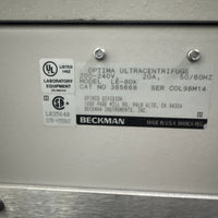 BECKMAN OPTIMA LE-80K ULTRACENTRIFUGE Excellent Condition.