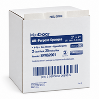 MediChoice SPNG2001 All-Purpose Sponges 2x2 4-Ply Sterile 2/Pack 1500/Case
