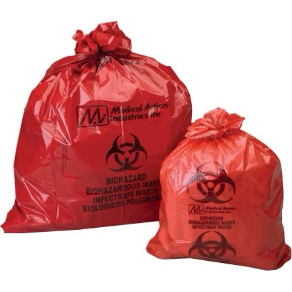 Biohazard Medical Action 108MP Waste Bags 25X34X1.2 Mil Case/250 Bags