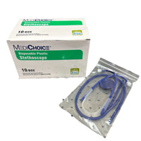MediChoice Disposable Plastic Stethoscope – Latex Free (10/Box) Ref 994910