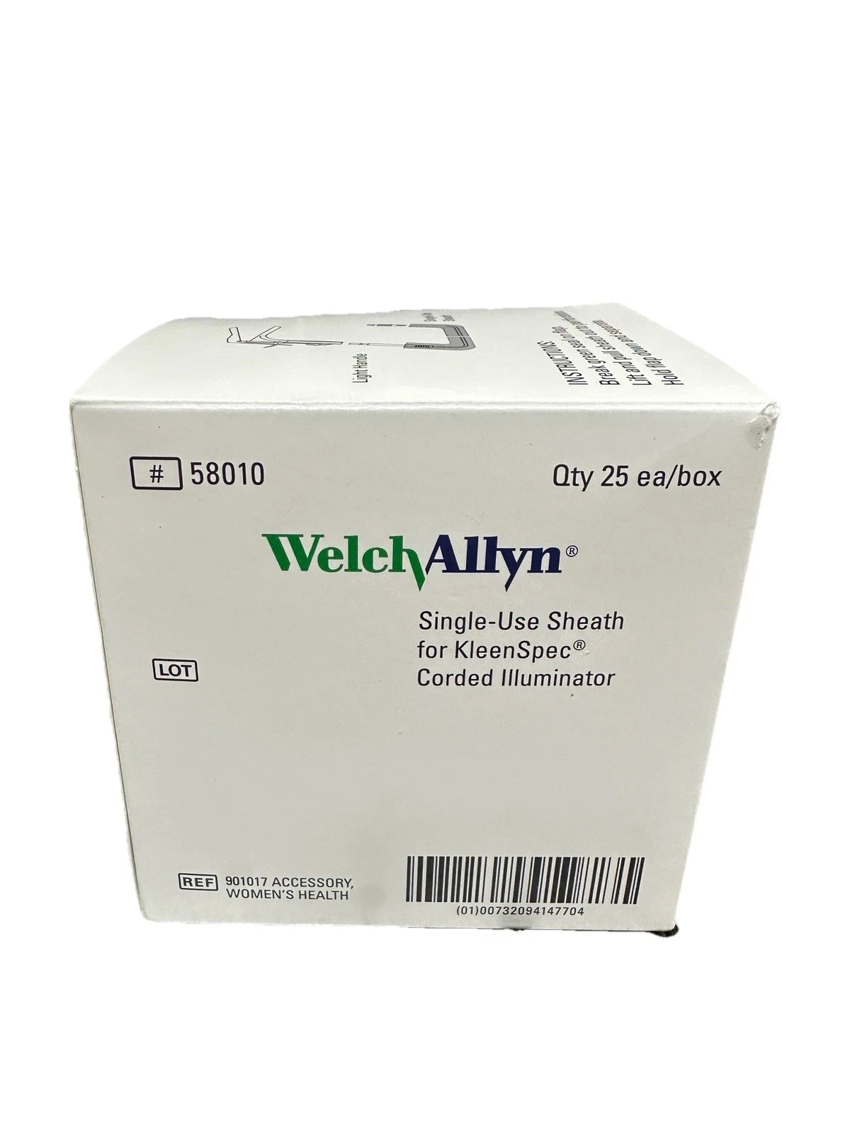 Welch Allyn 58010 KleenSpec Sheath Single Use Corded Illuminator Box of 25