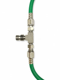Green Hose Assembly Approx 9.5 ft 200 PSI w/ Tee Fittings