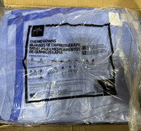 Medline Chemo Gowns NON25457 Blue Regular/Large Poly-Coated Case of 30 ASTM F739