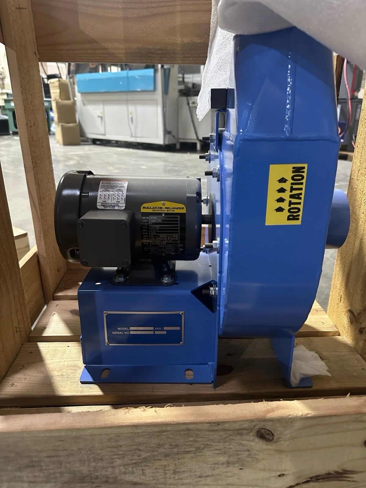 Industrial Blower Assembly Baldor Motor 1HP 230/460V ATU Reduction System