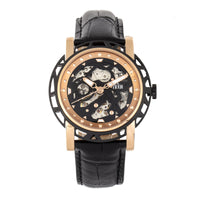 OLEVS Mens Automatic Watch Open Heart Skeleton Sub-Dials Black Dial Steel
