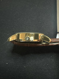 OLEVS Mens Watch Blue Face, Brown Leather Band, Day Date, Easy Reader