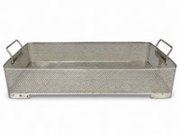 Stainless Steel Perforated Instrument Basket Tray 21 x 11 x 3.5w Handles