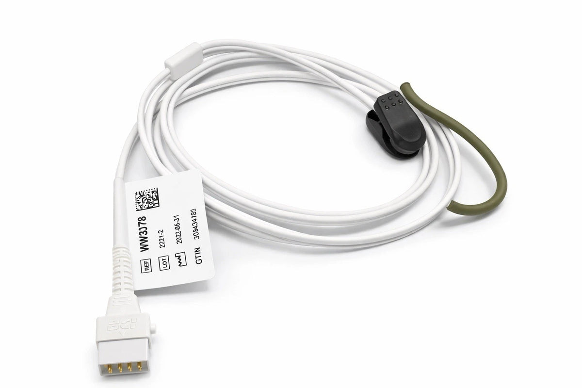 BCI WW3078 Reusable Ear Sensor Lead White Connector