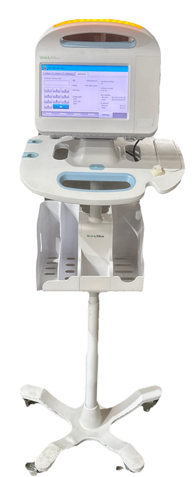 Welch Allyn Connex Vital Signs Monitor 6000 Series With 4800-60 Cart Stand