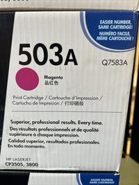 4 New Sealed Genuine HP 503A 2x Yellow, Magenta Cyan Toner Print Cartridge
