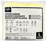Case of 100 Medline Cover Gowns Yellow Poly-Coated Regular/Large CRI4040PCC