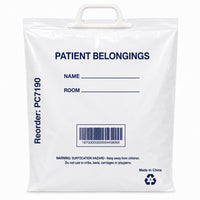 MediChoice Patient Belongings Bags 20” x 18.5” White w/Handle Case of 250 PC7190