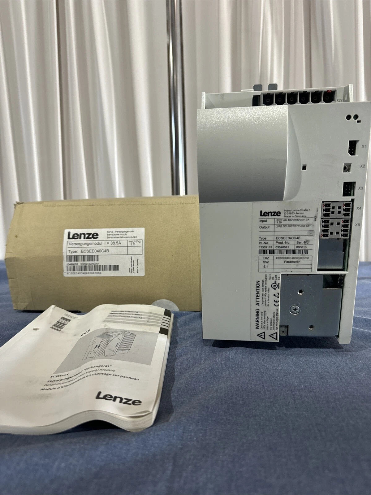 LENZE ECSEE040C4B POWER SUPPLY SERVO 400V-565V 31.3-38.5A U3S