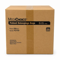 MediChoice Patient Belongings Bags 20” x 18.5” Clear w/Handle Case of 250 PC7191