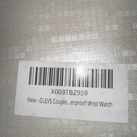 OLEVS Quartz Couple Pair Black Dial With Diamond, Stainless Steel, Waterproof