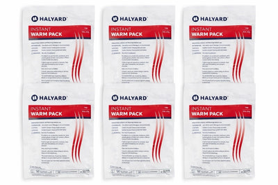 HALYARD 6 Instant Warm Packs Disposable Warm Compress Packs 6x9in