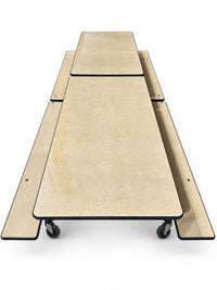 SICO TBB 10ft Mobile Folding Cafeteria Table with Benches Rolling