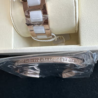 OLEVS Woman's Ceramics Band Zircon Case Day Auto Wrist Watches Blue Dial