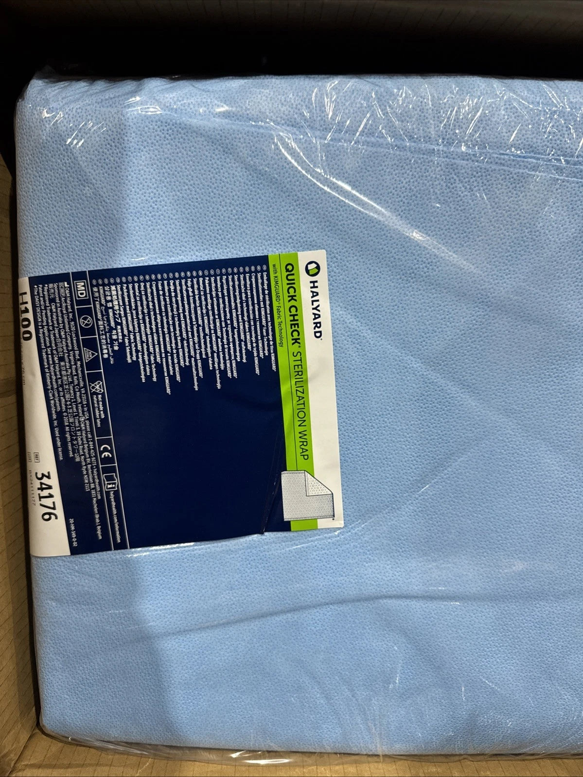 Case of 144 30”x 30” Halyard H100 QUICK CHECK Sterilization Wraps 34176
