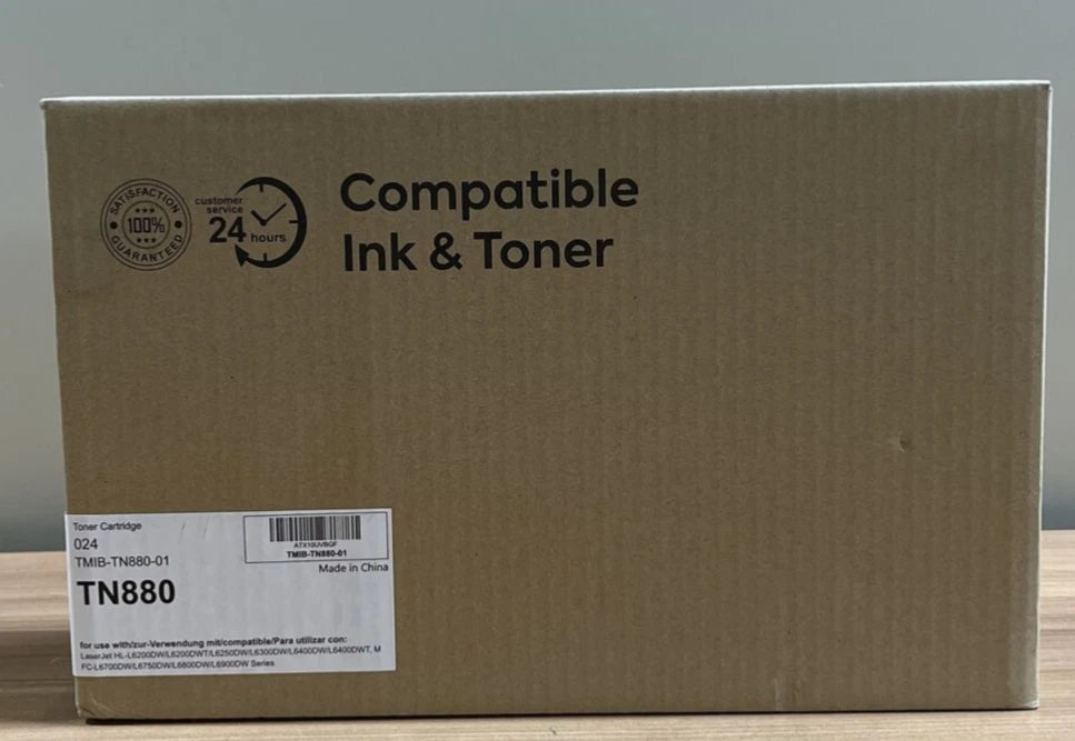 2PK TN880 High Yield BK Toner Cartridge For Brother TN850 HL-L6200DW MFCL6300DW