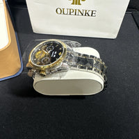 Oupinke BlackSkeleton Tourbillon Luminous Formal Automatic Mechanical Wristwatch