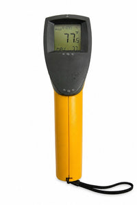 Fluke 63 IR Infrared Thermometer w/ Hard Case Manual Strap - Powers On