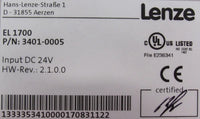 Lenze EL1700 HMI Touchscreen Panel 3401-0005 Industrial Display 24V