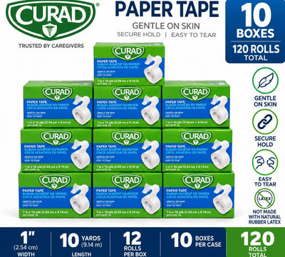 Medline Curad NON270001 Paper Tape 1" x 10 Yd Case of 120 Rolls
